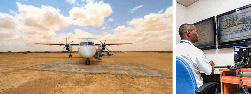 Turbo prop on dirt runway