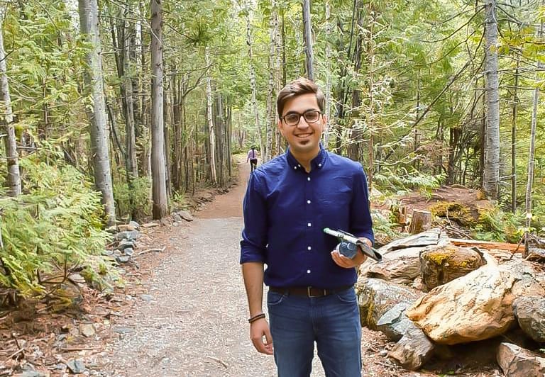 SKYTRAC's Zahaan Sait hiking at a local trail