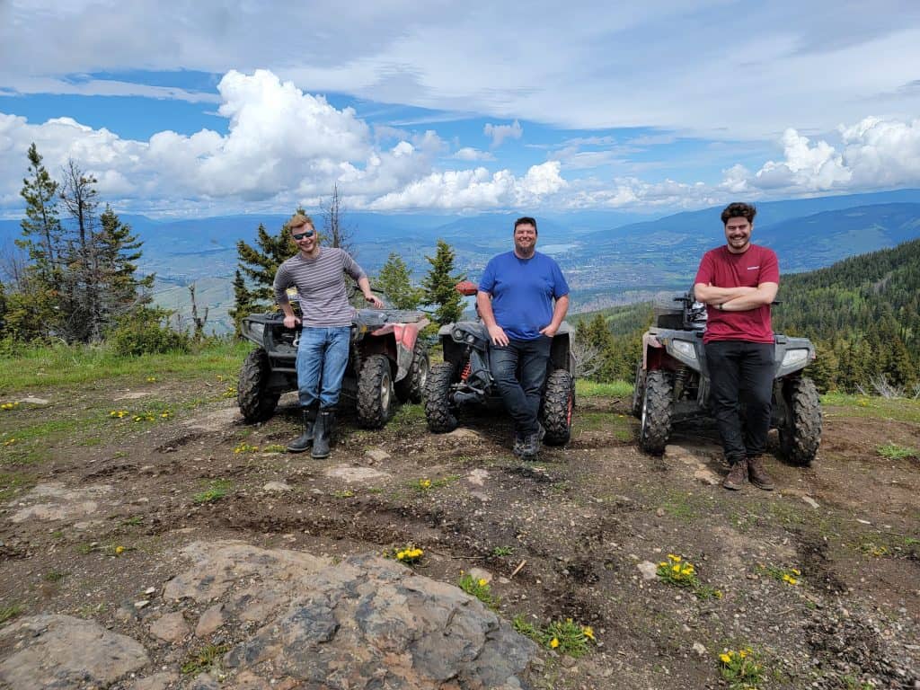 SKYTRAC's IT Team ATVing on the Mountain