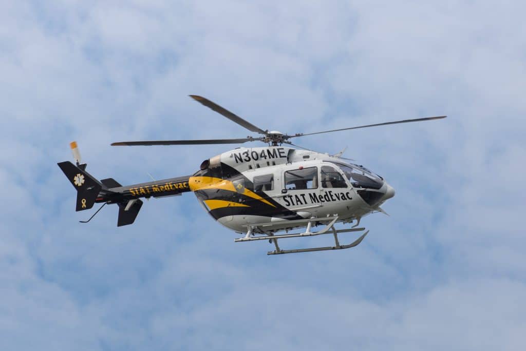 STAT Medevac's helicopter flying