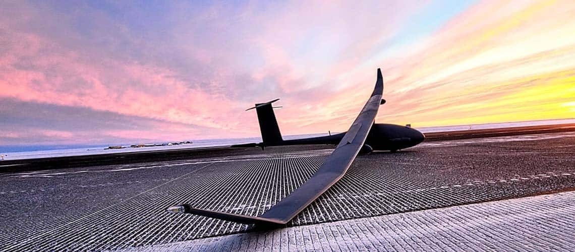 Platform Aerospace's Record Setting Vanilla UAV parked on landing strip